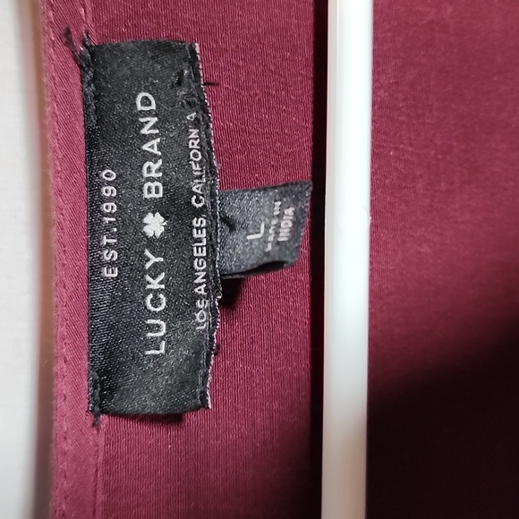 Lucky Brand Burgundy Wrap Dress Size L - Picture 4 of 5
